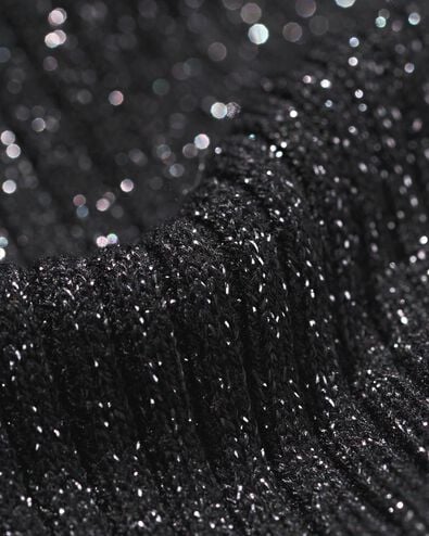dames coltrui Nova met ribbels en glitters zwart zwart - 1000029471 - HEMA