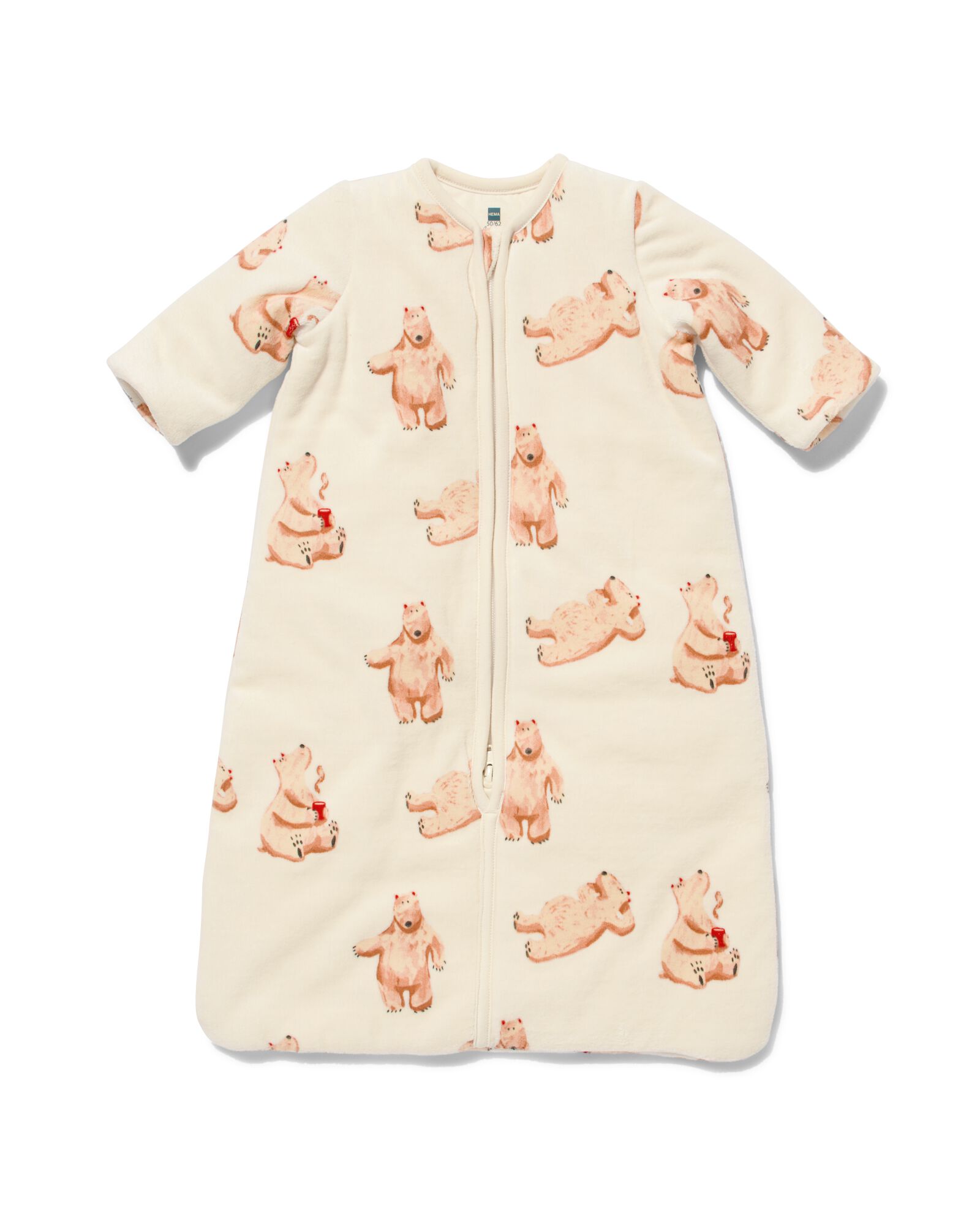 gigoteuse b&eacute;b&eacute; rembourr&eacute;e velours ours blanc cass&eacute; - 1000032500 - HEMA