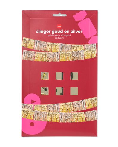 guirlande 3 m argent&eacute;e et dor&eacute;e - 25200059 - HEMA