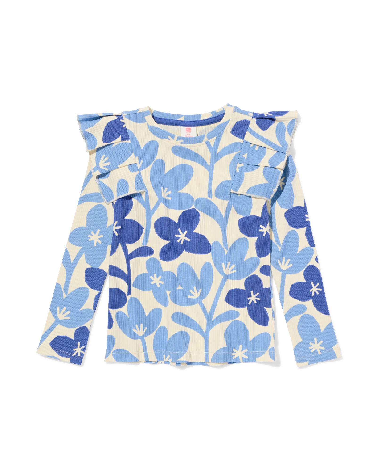 Kindershirt mit Blumen blau - 30858821BLUE - HEMA