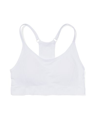 haut de sport pr&eacute;form&eacute; light support sans armature ni couture blanc blanc - 21770140WHITE - HEMA