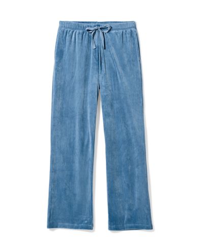 dames loungebroek velours middenblauw - 23401050MIDBLUE - HEMA