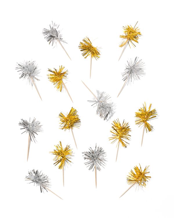 Cocktailspie&szlig;e 8 cm, Gold-Silber &ndash; 15 St&uuml;ck - 14250372 - HEMA