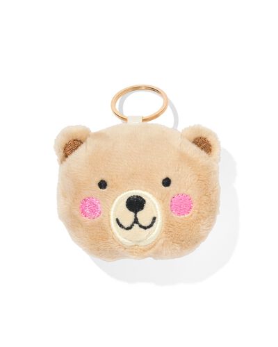 sleutelhanger 7x5.5cm teddybeer beige - 61100275 - HEMA