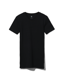 Herren-T-Shirt, Slim Fit, V-Ausschnitt , extralang schwarz schwarz - 1000009853 - HEMA