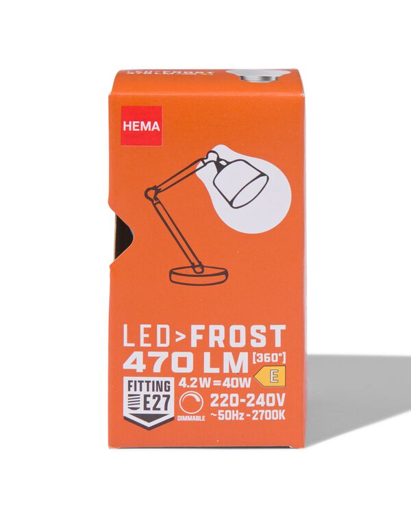 lm, Glas, Kugellampe W, satiniertes LED-Lampe, - E27, 470 dimmbar, HEMA 4.2