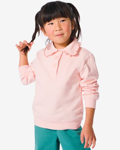 Kinder-Sweatshirt mit Polokragen pfirsich 134/140 - 30837654 - HEMA