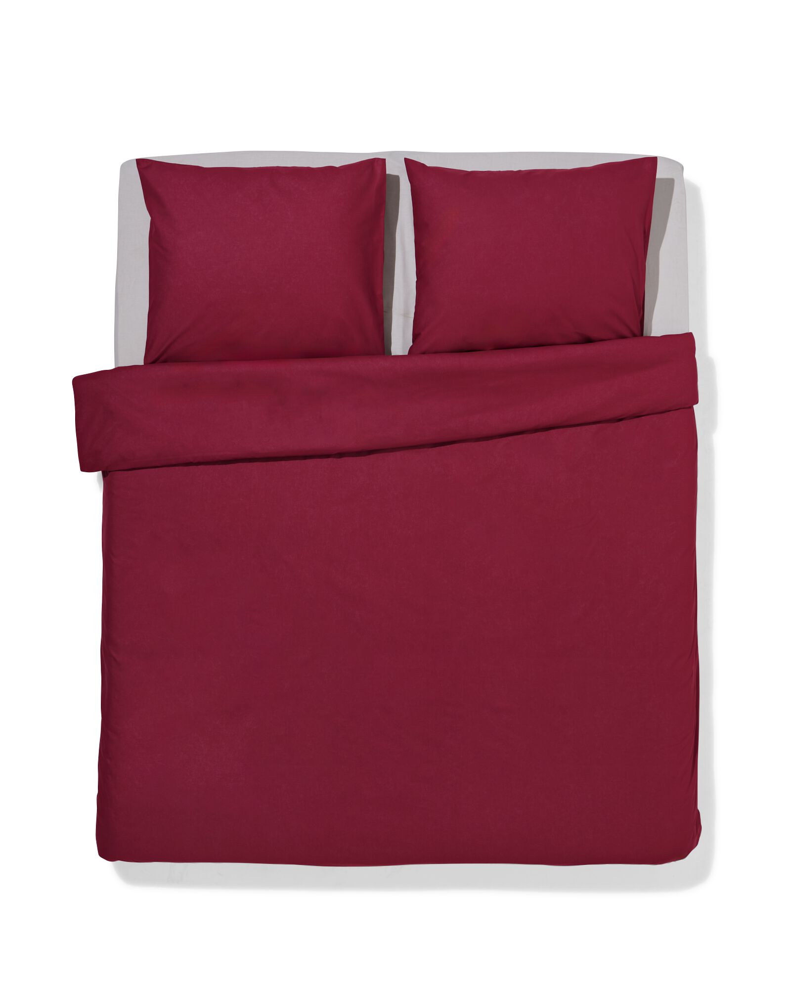 dekbedovertrek 200x200/220cm zacht katoen rood - 5750177 - HEMA