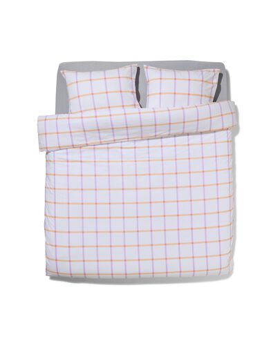 housse de couette 240x200/220 coton doux &agrave; carreaux lilas - 5760127 - HEMA
