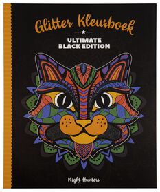 zwart glitter kleurboek - night hunter - 60270007 - HEMA