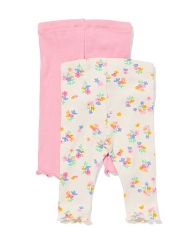 leggings b&eacute;b&eacute; c&ocirc;tel&eacute;s fleurs - 2 pi&egrave;ces &eacute;cru &eacute;cru - 33058570ECRU - HEMA