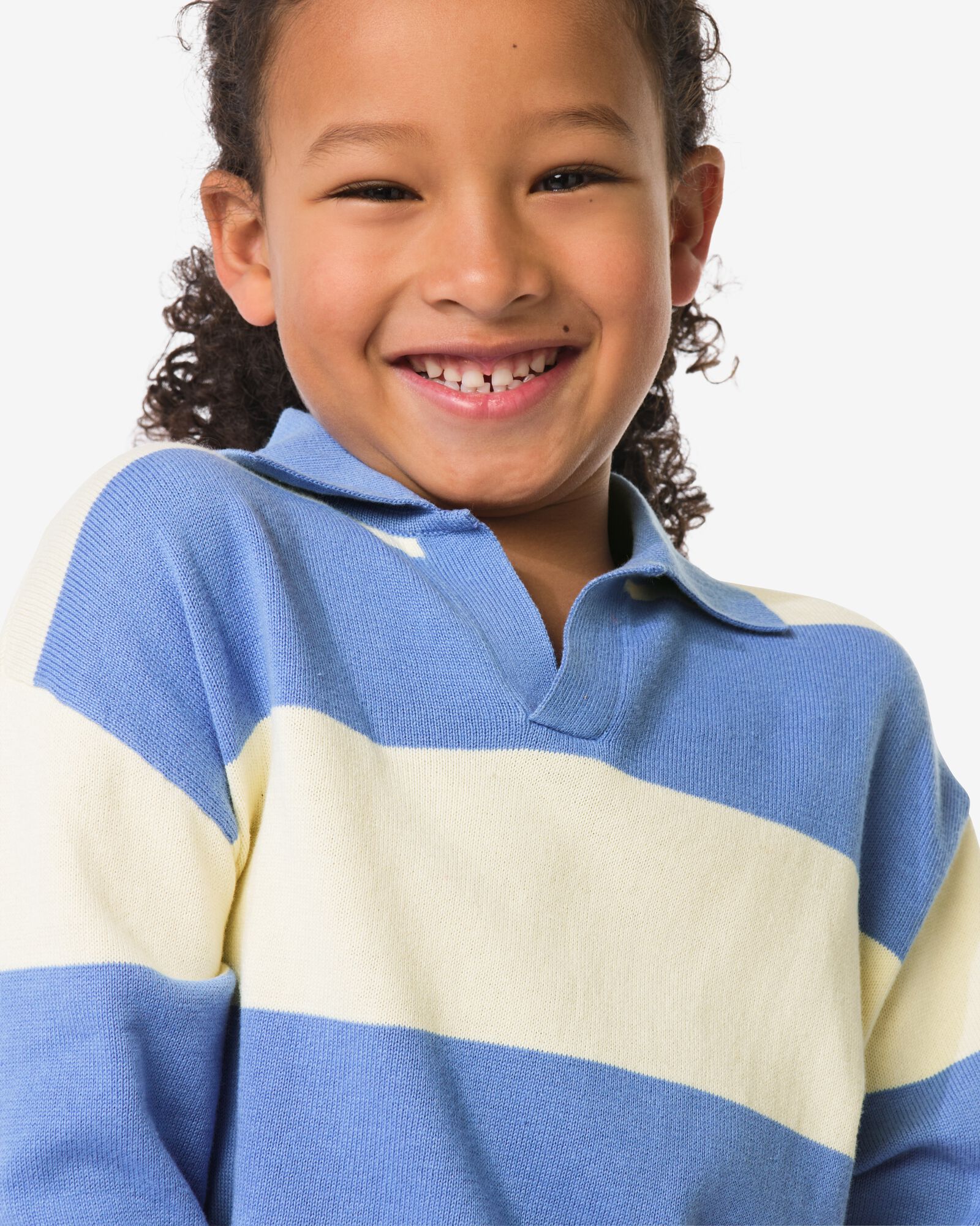 pull enfant en maille fine rayures  bleu 110/116 - 30710709 - HEMA