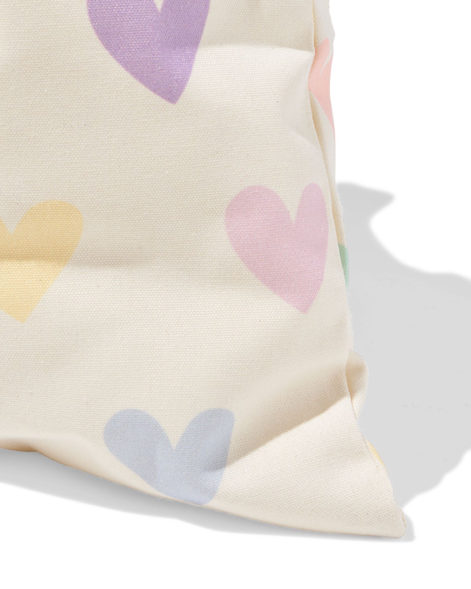 Canvastasche, 42 &times; 36 cm, Herzen, beige  - 14540282 - HEMA