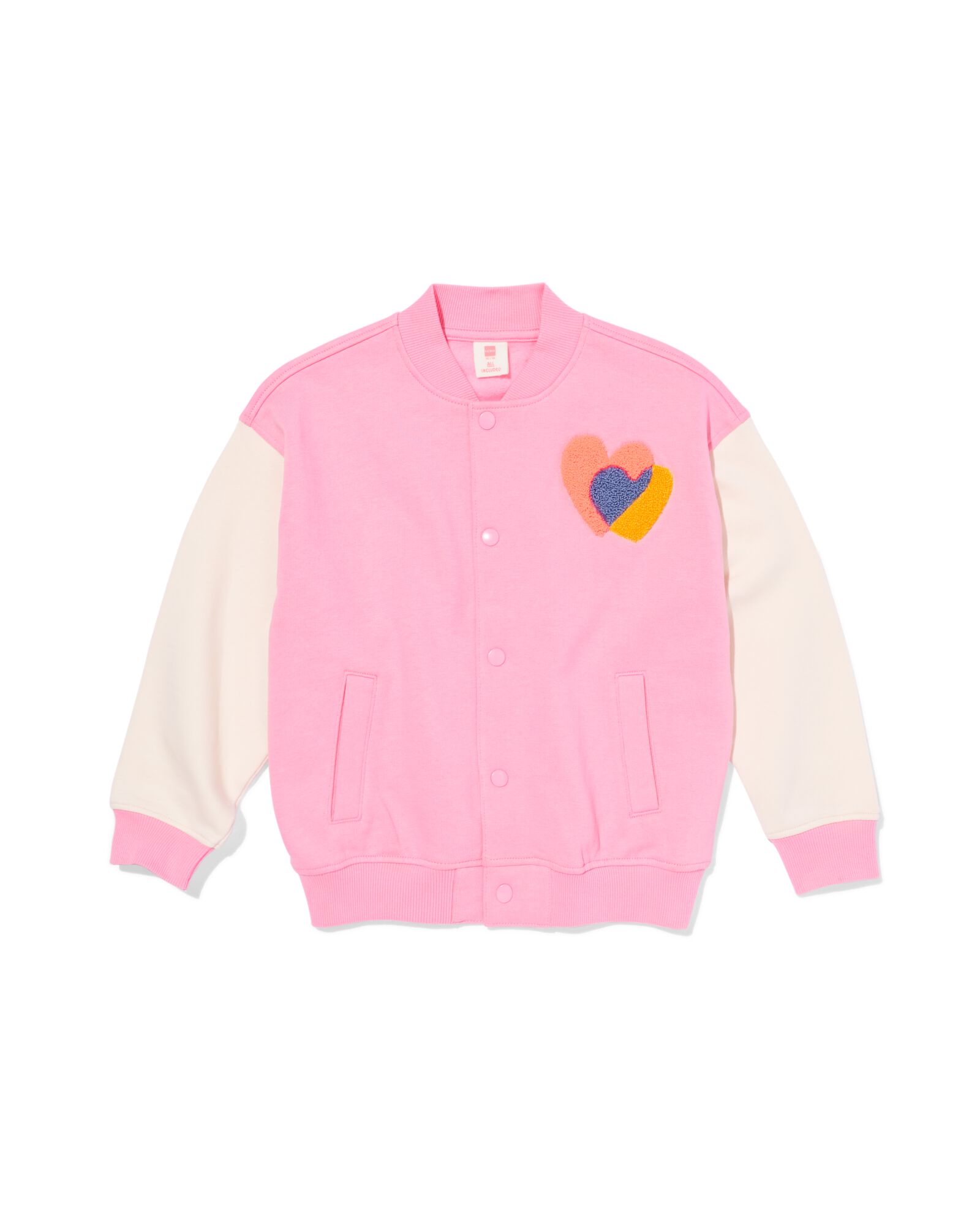 kinder baseballvest hartjes fuchsia - 30862625FUCHSIA - HEMA