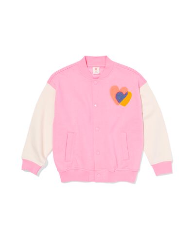 kinder baseballvest hartjes fuchsia - 30862625FUCHSIA - HEMA