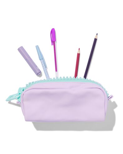 trousse à crayons unie grande fermeture éclair  - 14511285 - HEMA