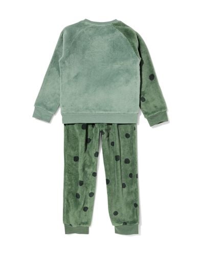 kinderpyjama fleece dino donkergroen donkergroen - 23001650DARKGREEN - HEMA