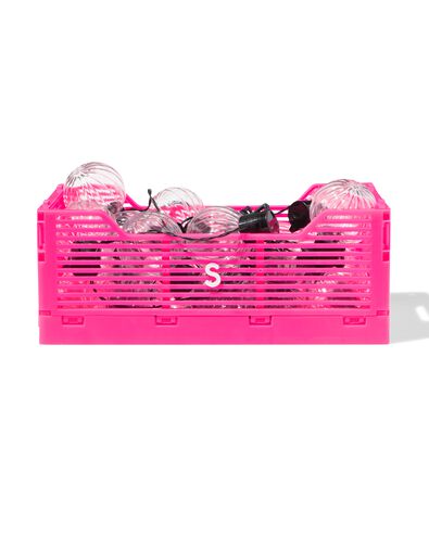 Buchstabentafel-Klappkiste, recycelt, S, pink knallrosa S  20 x 30 x 11,5 - 39800023 - HEMA