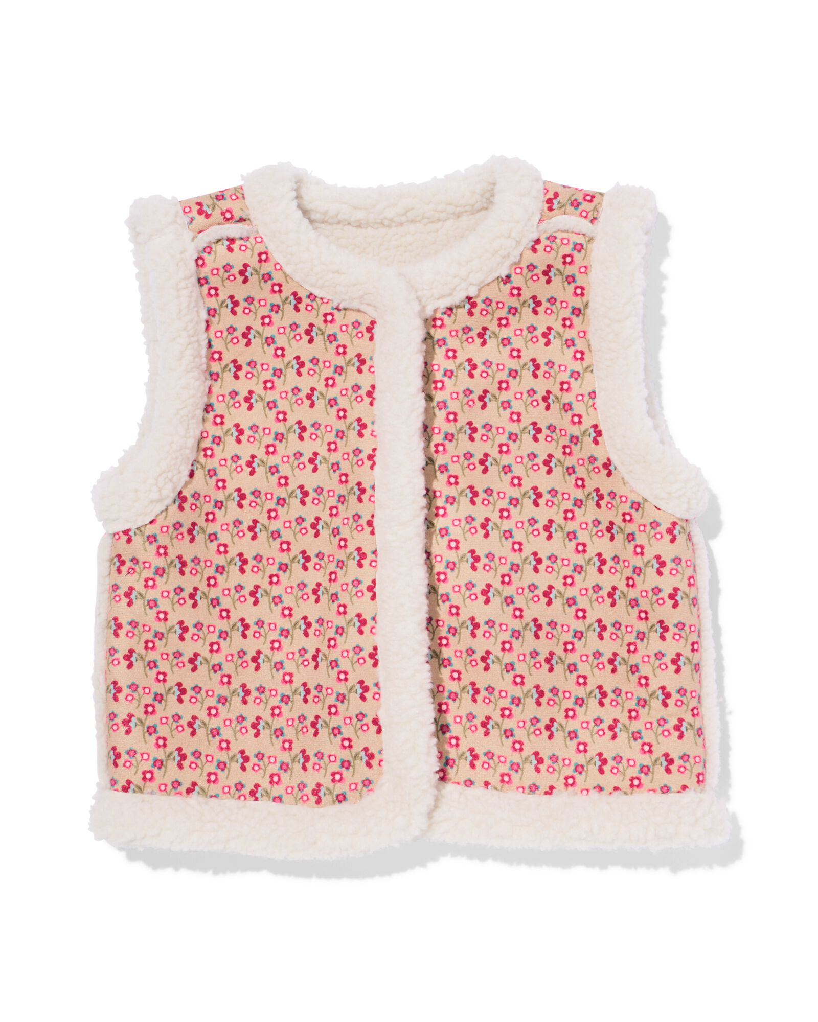 Kinderweste aus Teddystoff mit Blumenmuster ecru ecru - 30840270ECRU - HEMA