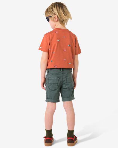 kindershort regular fit donkergroen donkergroen - 30716803DARKGREEN - HEMA