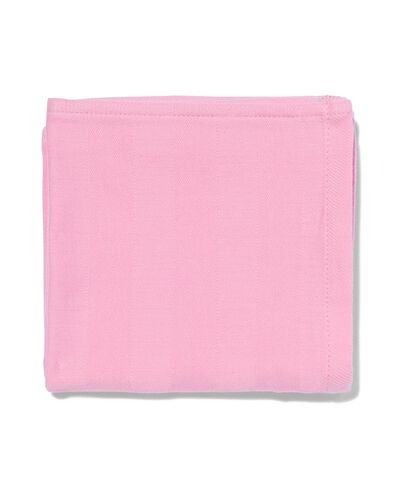 theedoek 65x65cm katoen roze - 5440011 - HEMA
