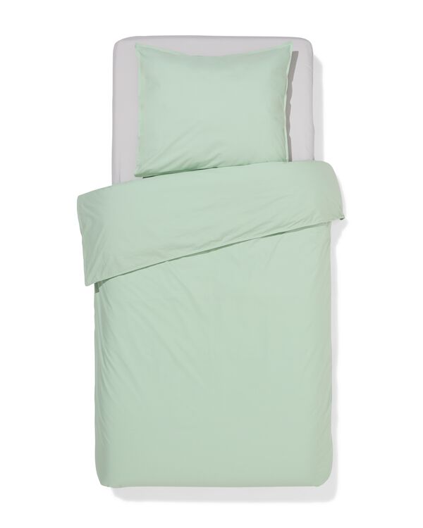 housse de couette 140x200/220 cm percale vert clair  - 5750161 - HEMA