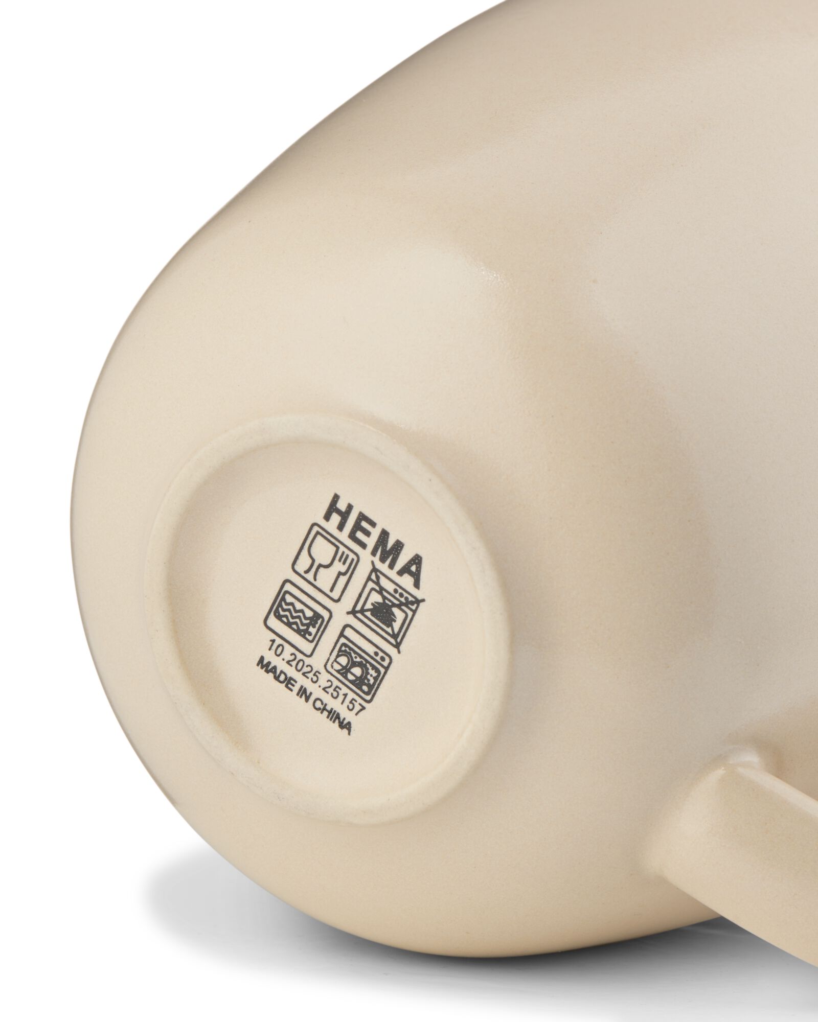 cappuccinomok 325ml Puur aardewerk gebroken wit - 80660316 - HEMA