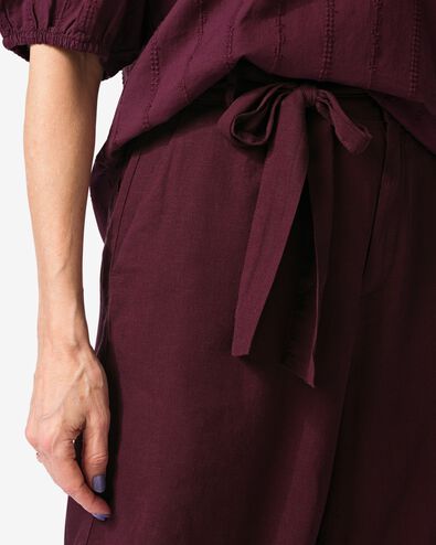pantalon femme Dawn bermuda coupe classique bordeaux bordeaux - 36210650BURGUNDYRED - HEMA