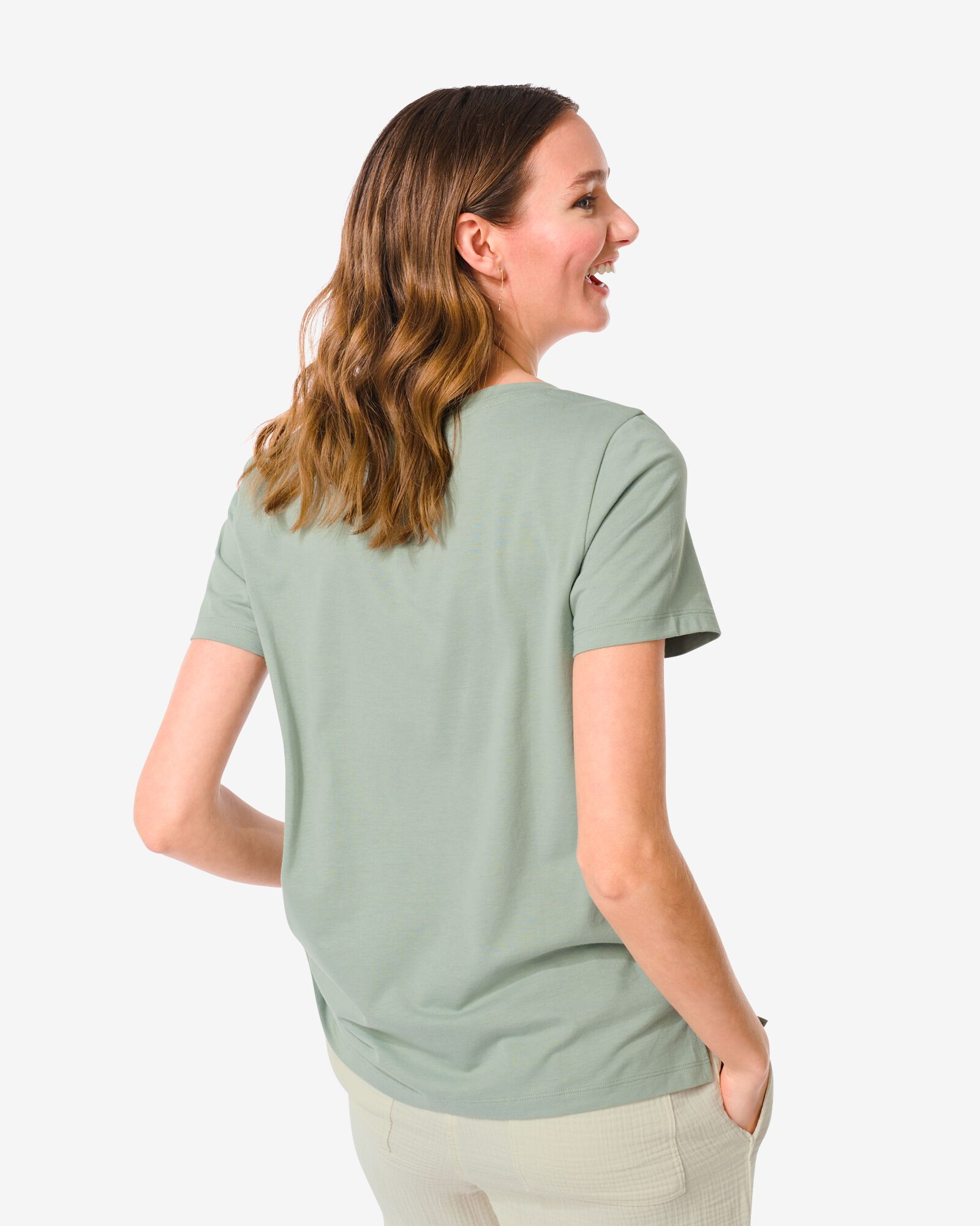 dames t-shirt Danila groen groen - 1000031181 - HEMA