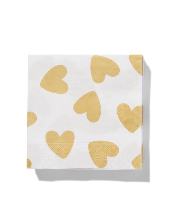 servetten hart goud 24x24 cm 20 stuks  - 14250192 - HEMA