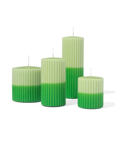 grosse bougie &Oslash; 7 x 8 cm nervur&eacute;e verte - 13504025 - HEMA