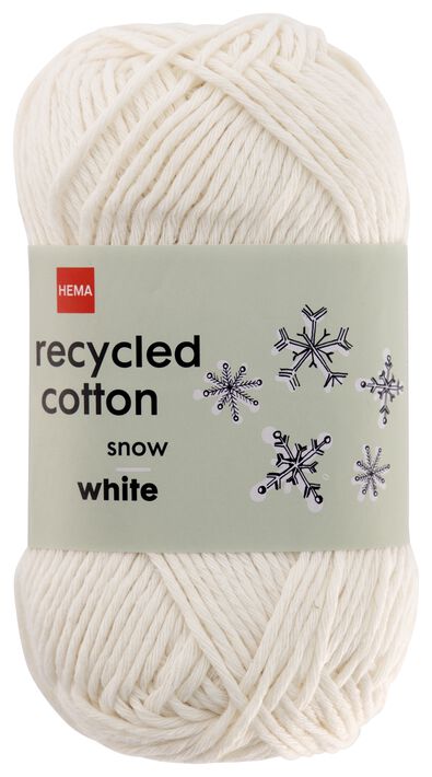 fil à tricoter et à crocheter en coton recyclé 85m ivoire ivoire recycled cotton - 1400242 - HEMA