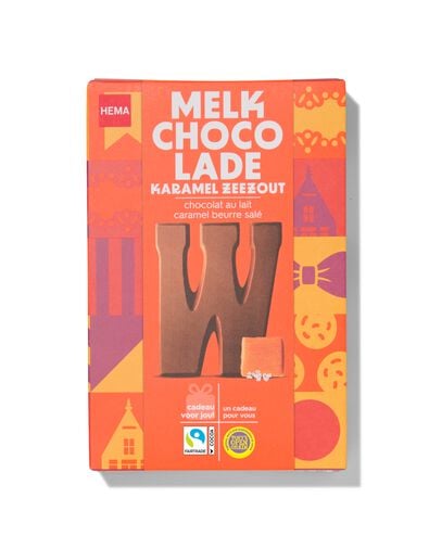 lettre chocolat lait caramel sel de mer W 135g - 24415123 - HEMA