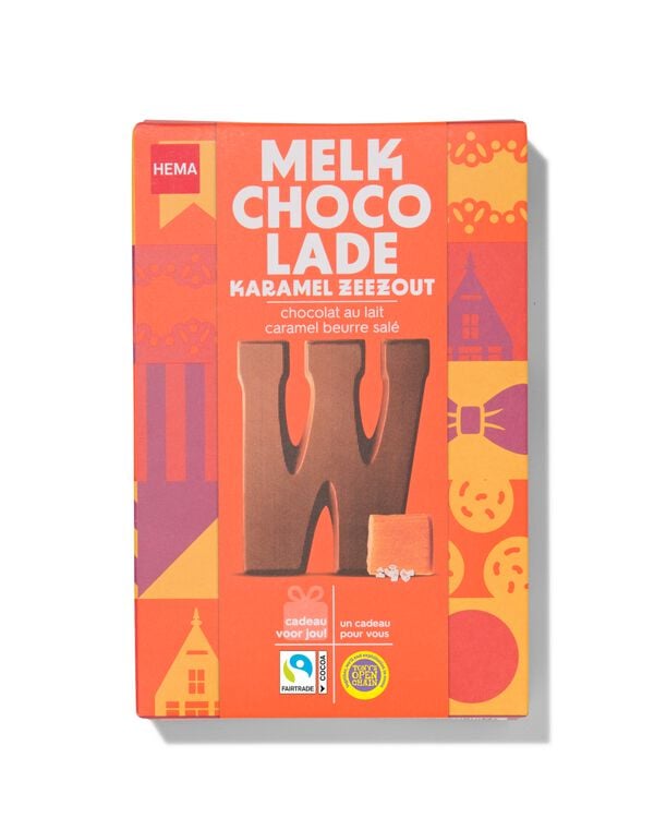 lettre chocolat lait caramel sel de mer W 135g - 24415123 - HEMA