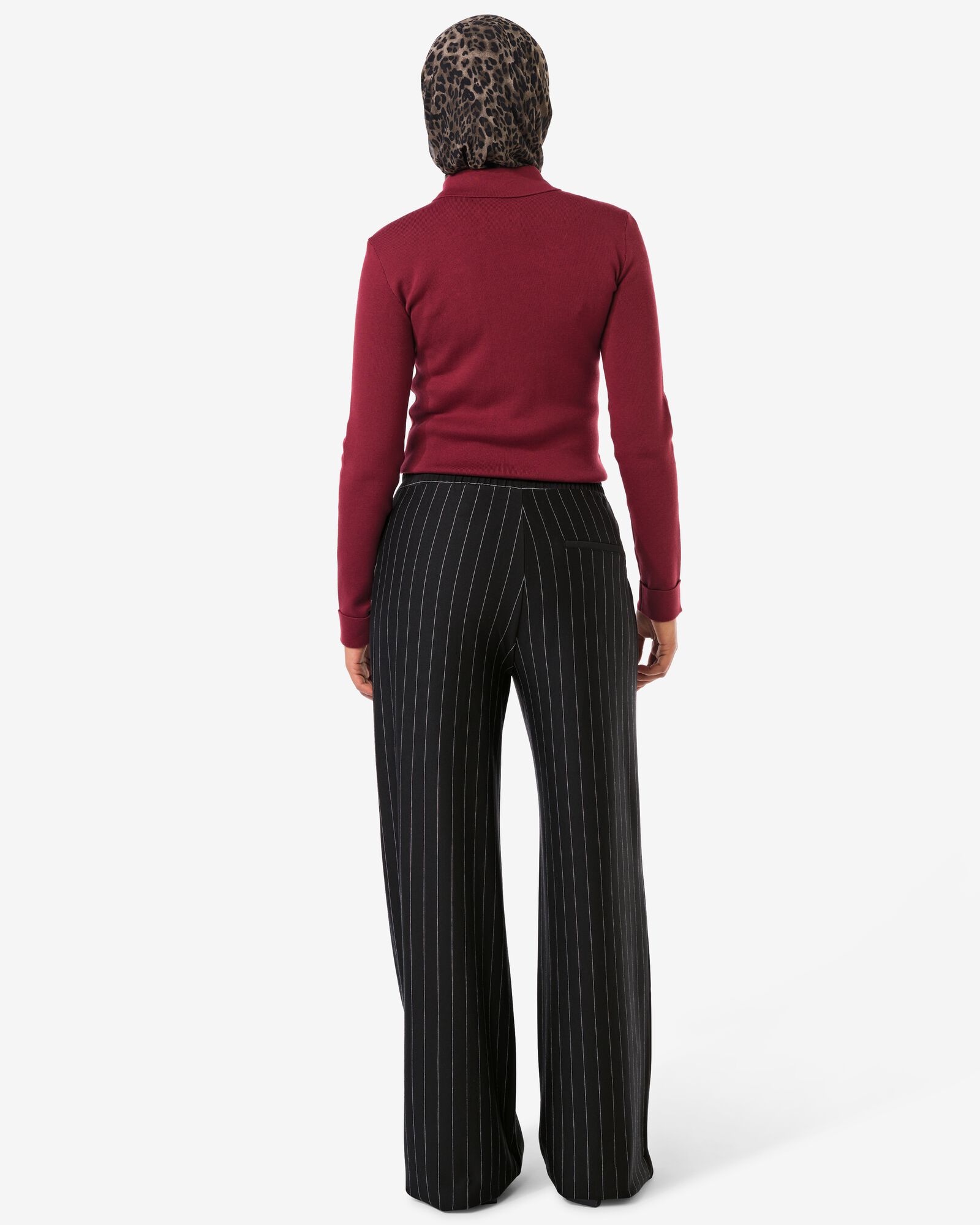 damesbroek Eva strepen zwart zwart - 36241180BLACK - HEMA