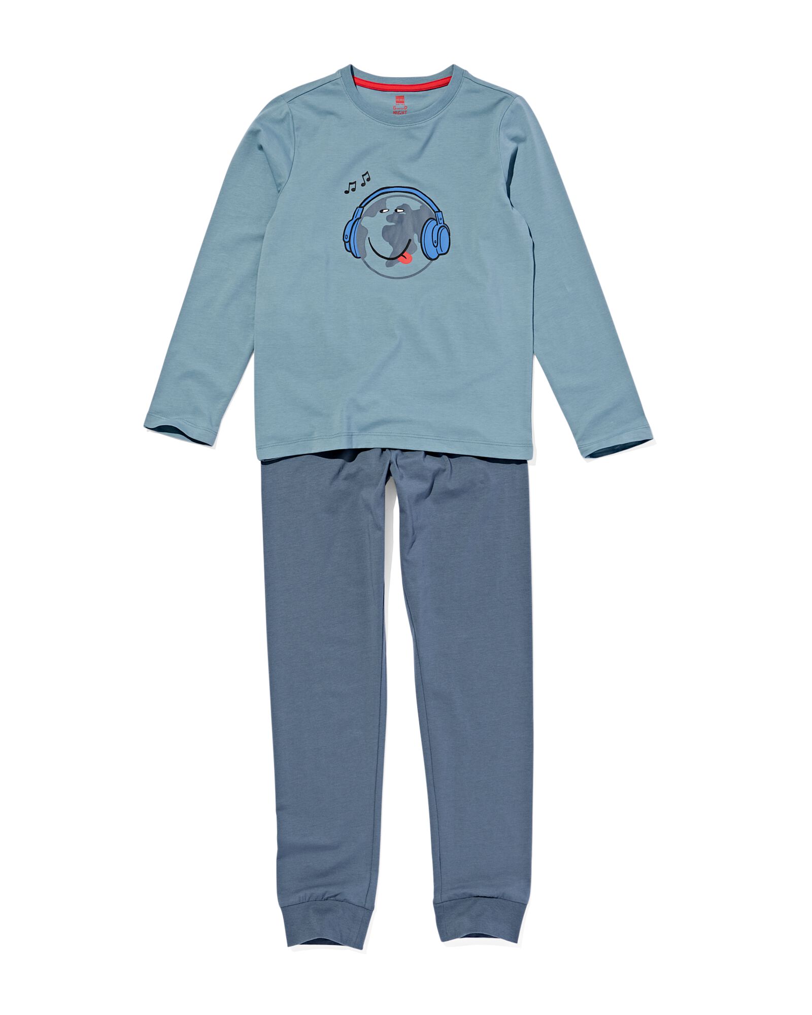 pyjama pour enfant coton globe bleu clair - 23089940LIGHTBLUE - HEMA