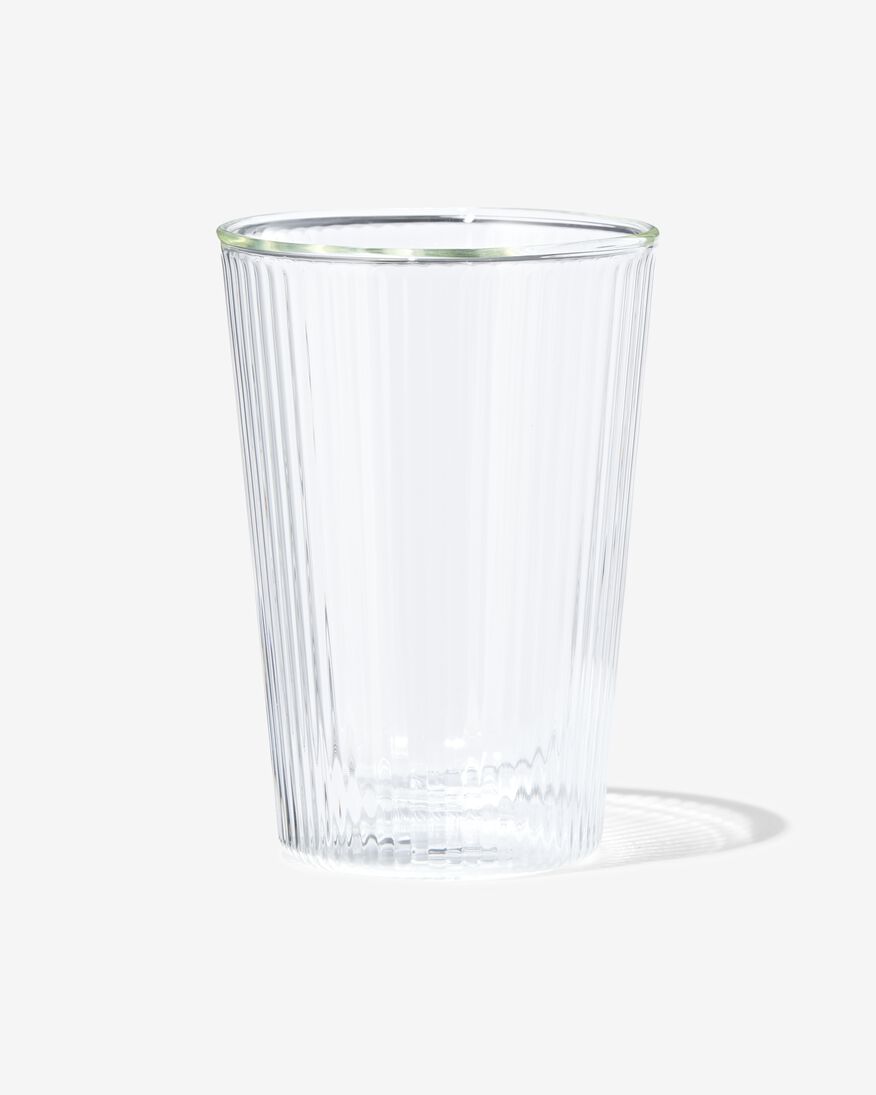 doppelwandiges Glas, Streifenrelief, 350 ml - 80660134 - HEMA