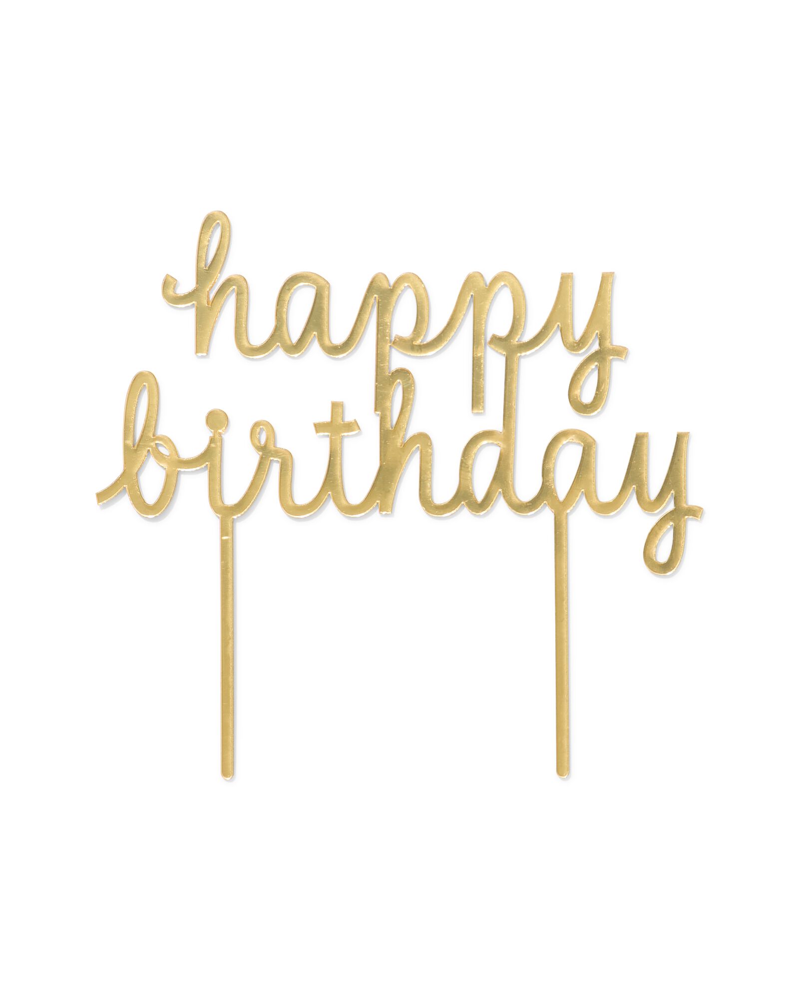 d&eacute;coration de g&acirc;teau r&eacute;utilisable anniversaire dor&eacute;e - 14250321 - HEMA