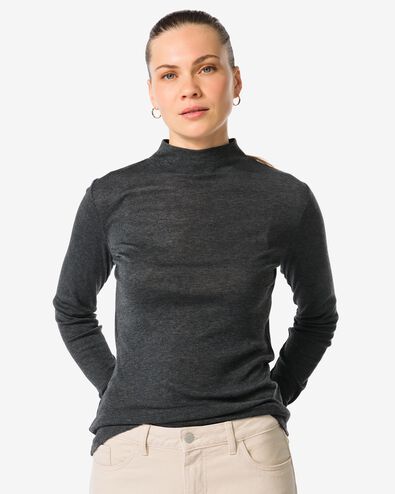 dames T-shirt Lora donkergrijs - 36204330DARKGREY - HEMA