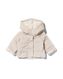 Wattierte Newborn-Jacke mit Kapuze, Velours, gerippt grau grau - 1000029846 - HEMA