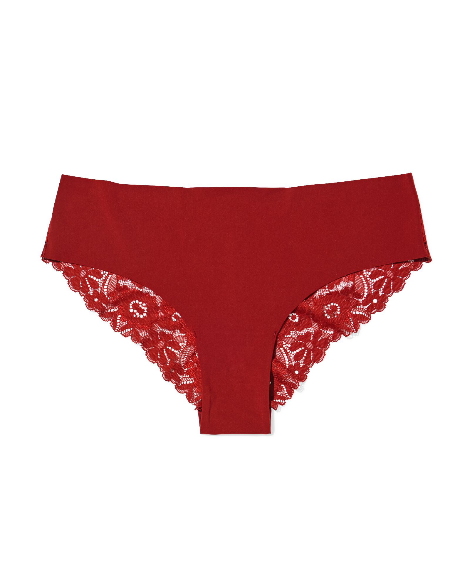slip br&eacute;silien femme microfibre avec dentelle rouge fonc&eacute; - 19601504DARKRED - HEMA