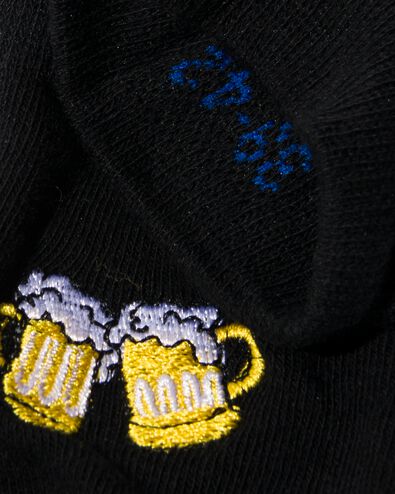 2 paires de chaussettes homme en coton, bière noir noir - 1000028321 - HEMA