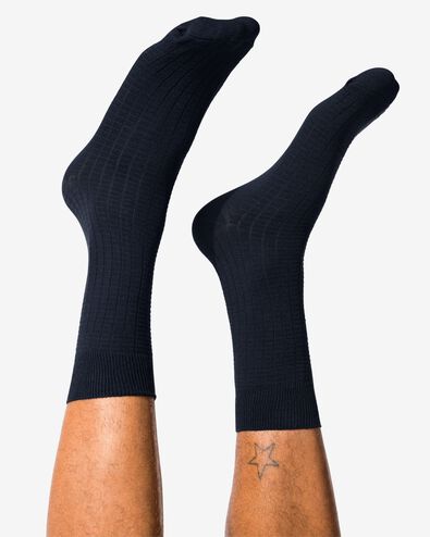 Herrensocken strukturiert in Dunkelblau blau - 4104765BLUE - HEMA