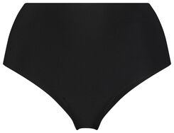 Damen-Slip, hohe Taille, Mikrofaser, gerippt schwarz schwarz - 1000028556 - HEMA