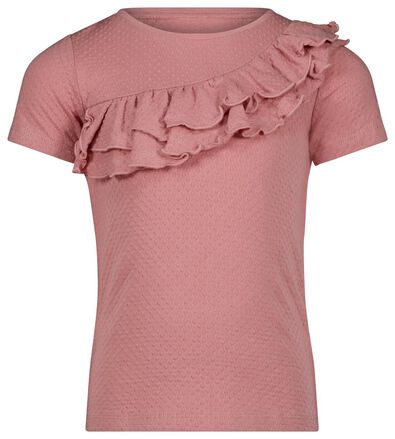 kinder t-shirt ruffle roze - 1000024694 - HEMA