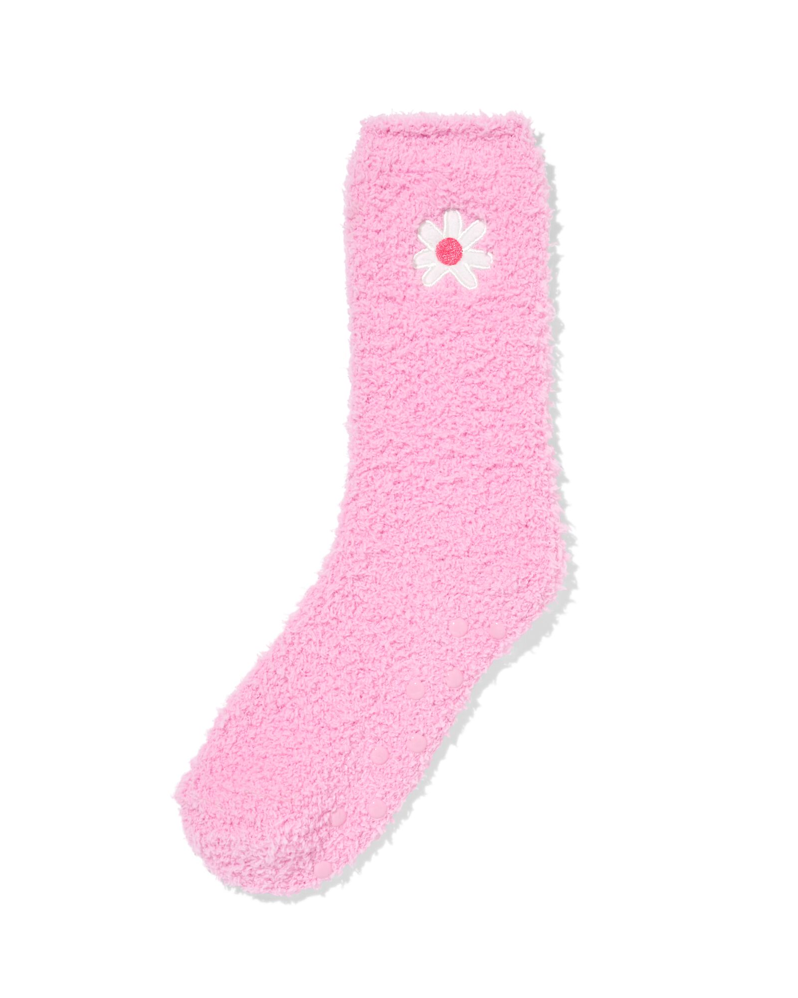 chaussettes d'int&eacute;rieur taille 36-41 peluche fleur rose p&acirc;le - 61100310 - HEMA
