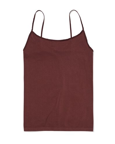 dameshemd naadloos micro spaghettibandjes donkerbruin - 19601714DARKBROWN - HEMA