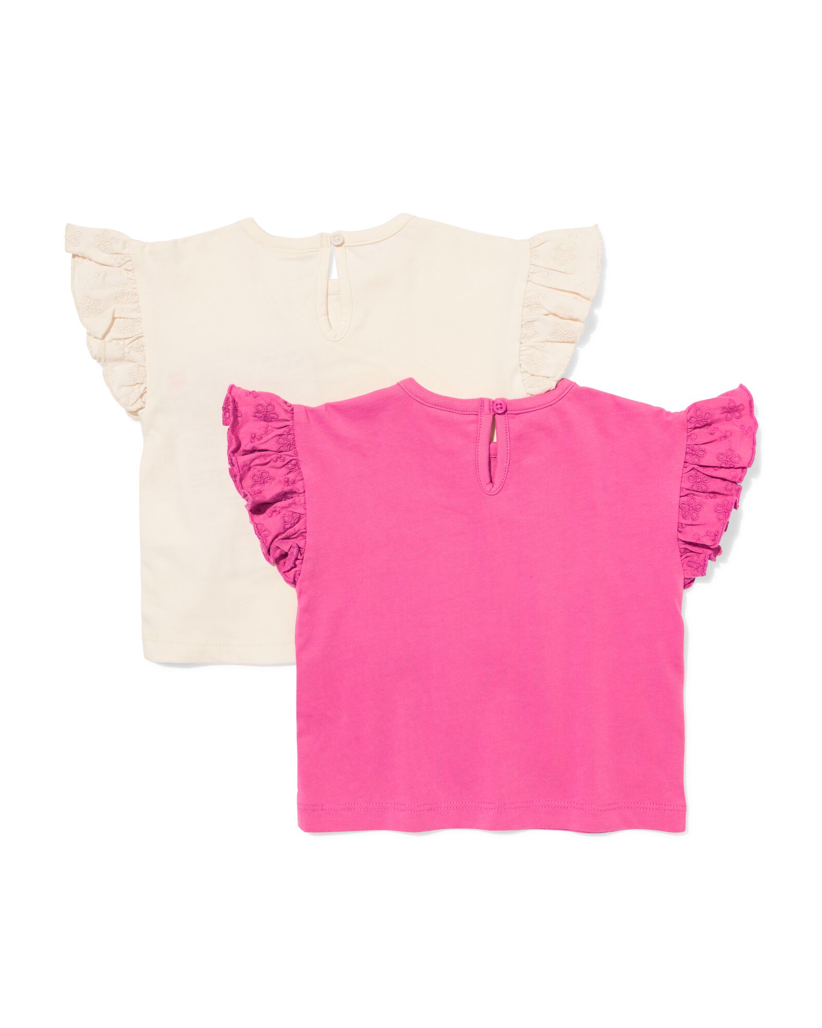 baby T-shirts jersey - 2 stuks ecru ecru - 33079470ECRU - HEMA