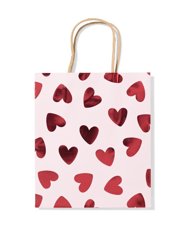 sac cadeau M 29,5x18cm c&oelig;urs - 14700385 - HEMA