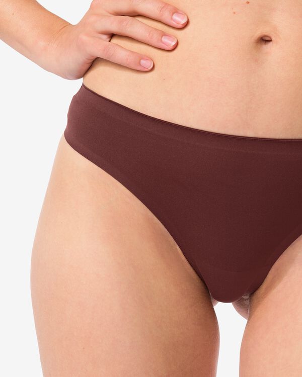 damesstring second skin micro donkerbruin - 19601334DARKBROWN - HEMA